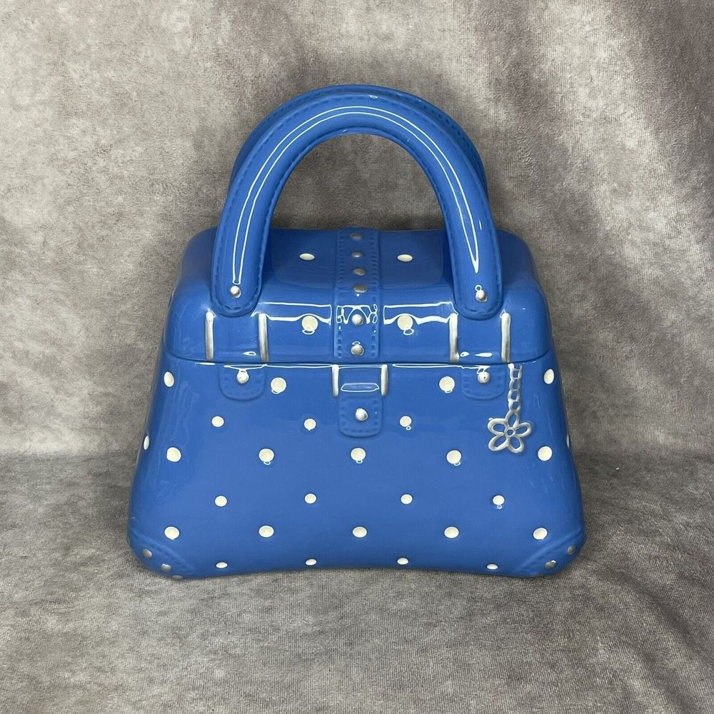 Temp-tations blue Polka Dot Purse Handbag Cookie Jar Fashionista